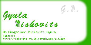 gyula miskovits business card